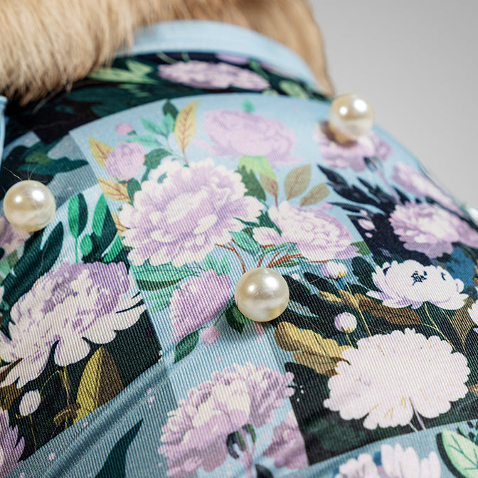 Pooch Mode Floral Printed Dress with Pearls