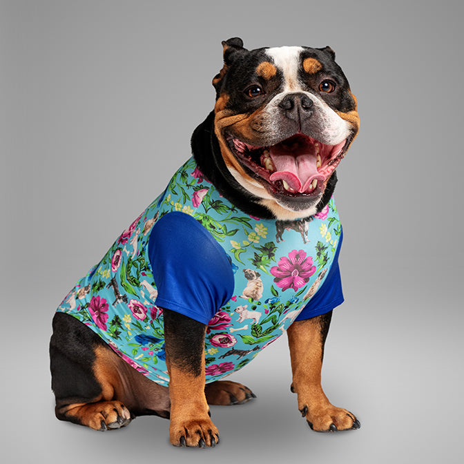 Pooch Mode Floral Color Block Tee